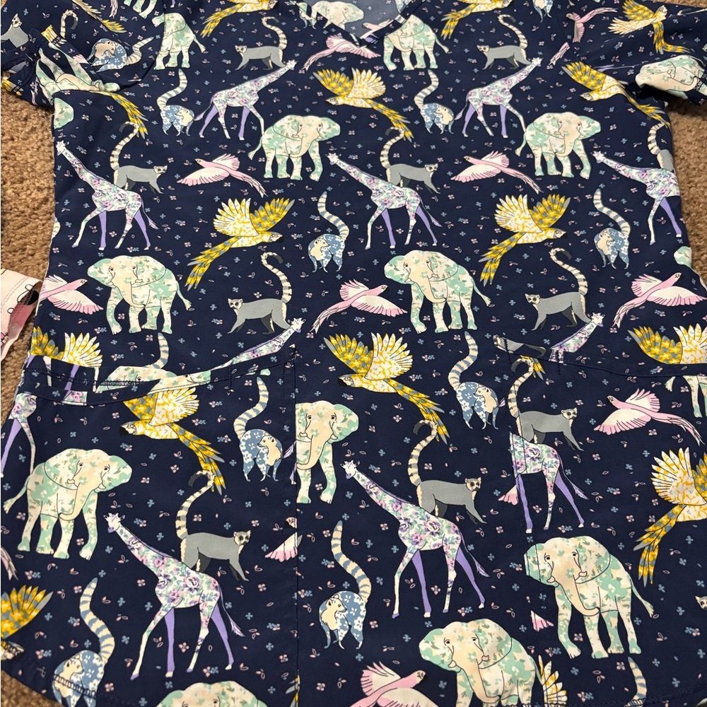 Women’s Animal Print Scrub Top